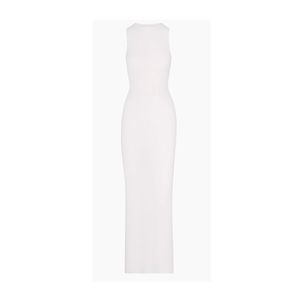 Skims soft lounge racer back dress white shimmer